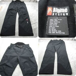 Alpine Design Snow Pants Mens Large Gore-Tex Black Waterproof‎ Belted Ski 33x31